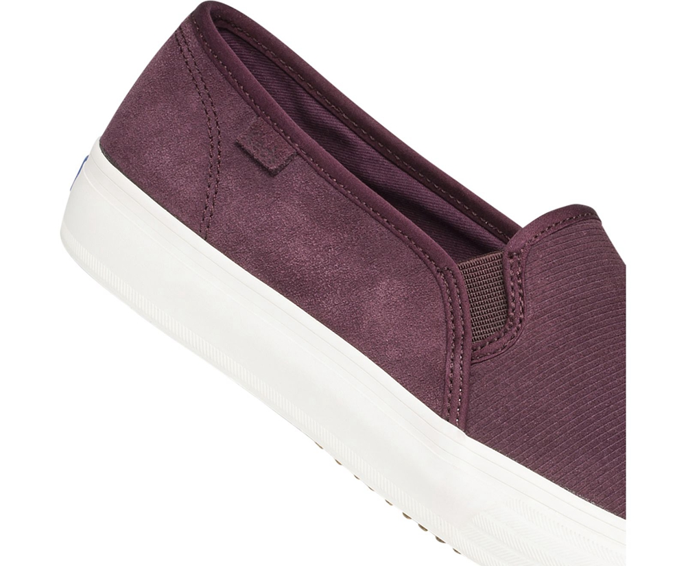 Keds Slip Ons Purple - Double Decker Suede - Womens USBGPA-506